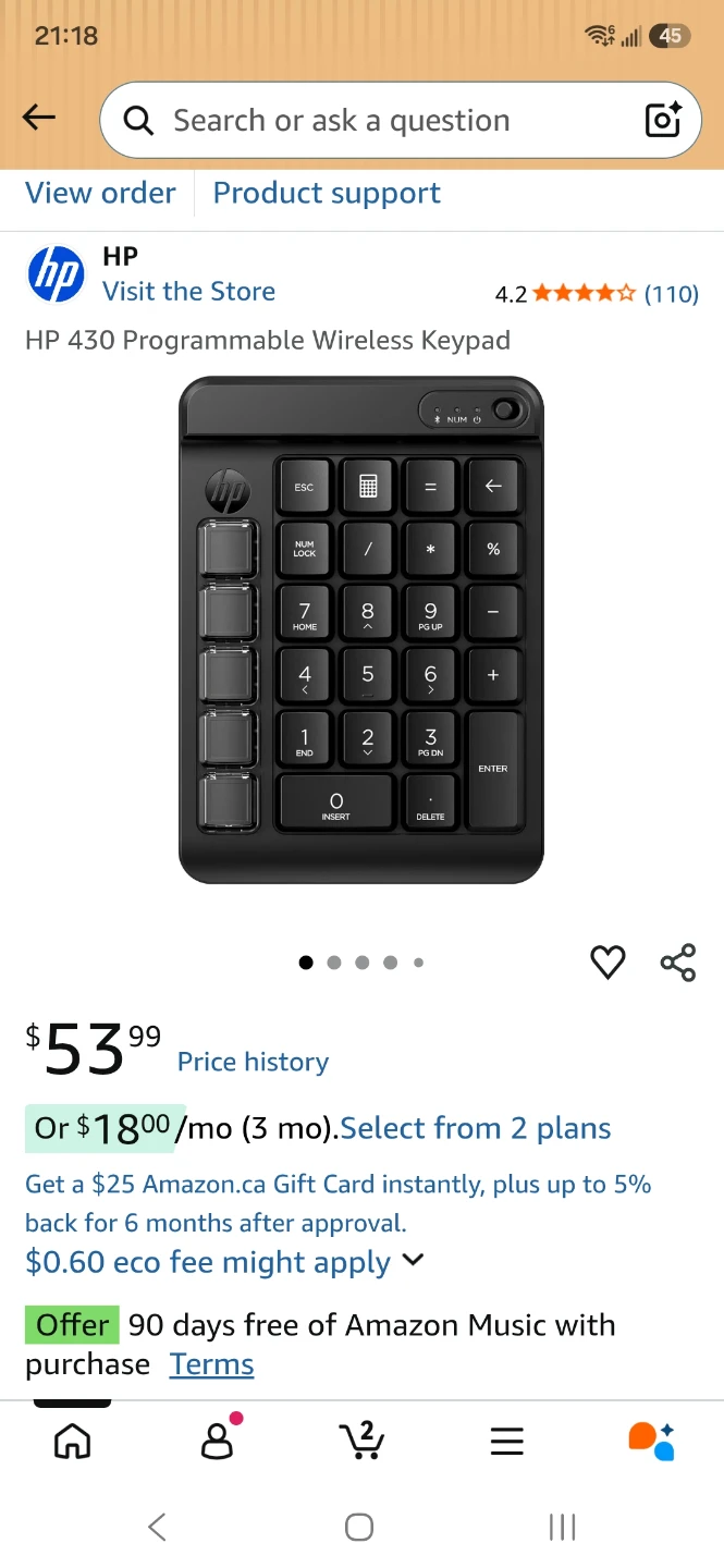 HP wireless numpad - photo 2