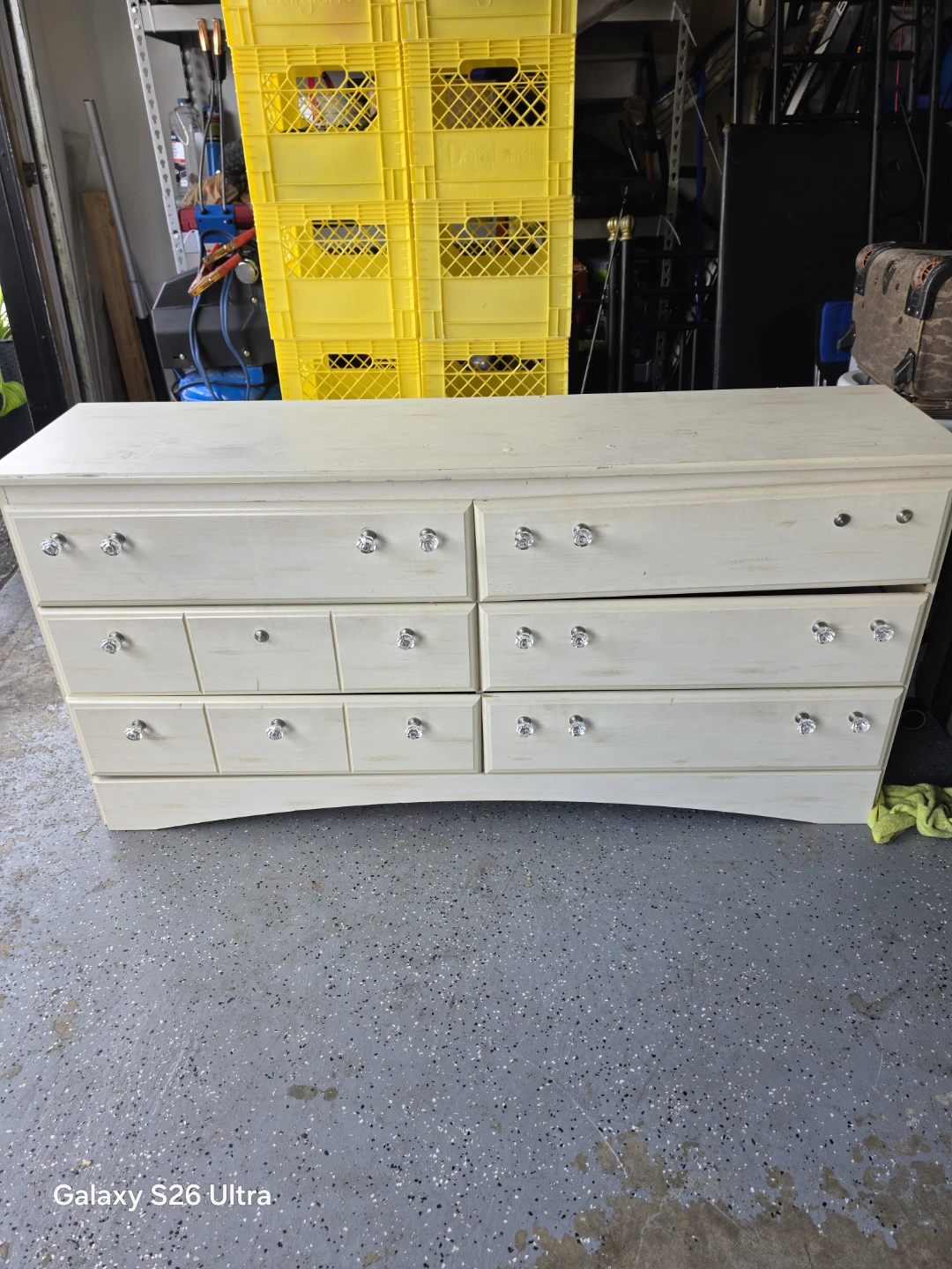 Distressed White Wood Dresser