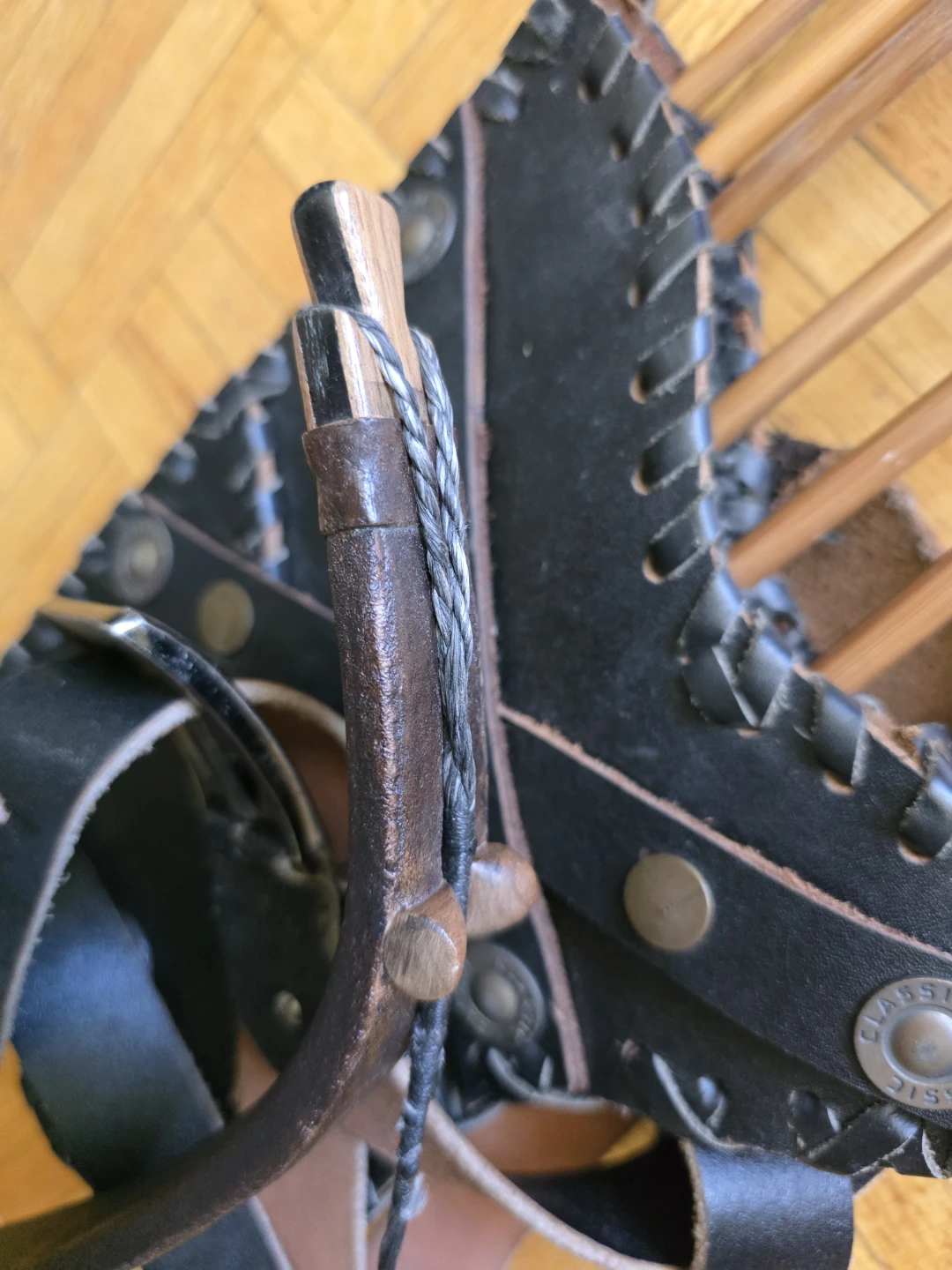 Vintage Recurve Bow with Leather Quiver and Arrows