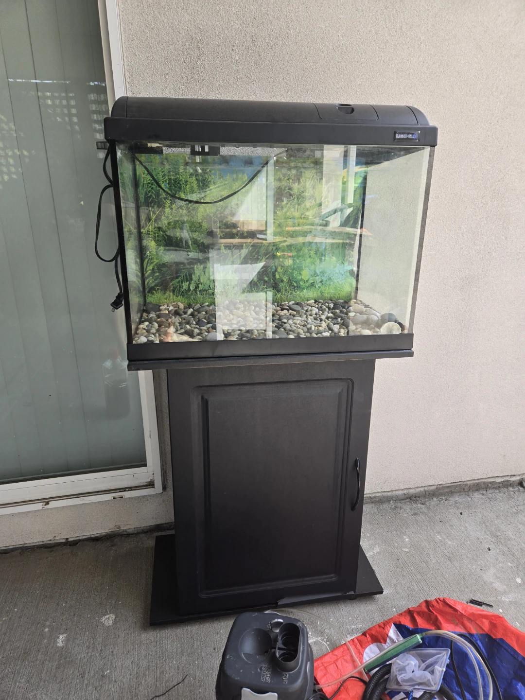 24 gallon fish tank with stand and accessories