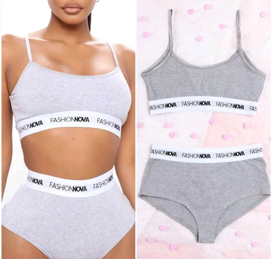 Light Grey Fashion Nova Bralette & Panty Set