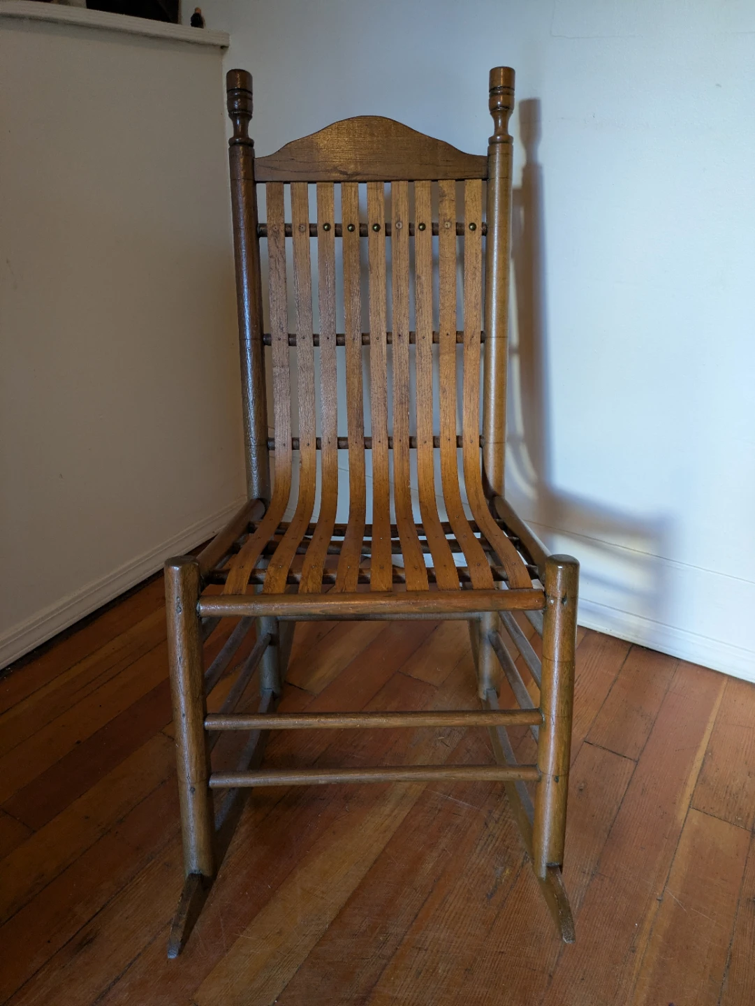 Vintage Wooden Slat Rocking Chair - photo 4