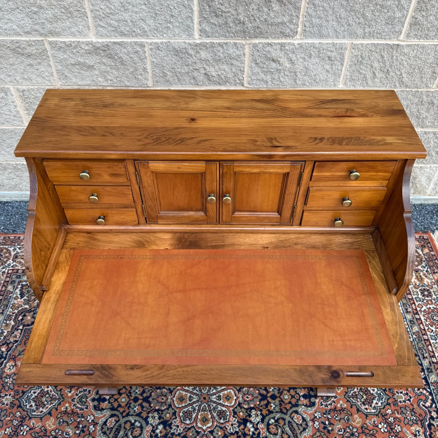 Vintage Solid Wood Slide-Out Secretary Desk/Bureau - photo 3