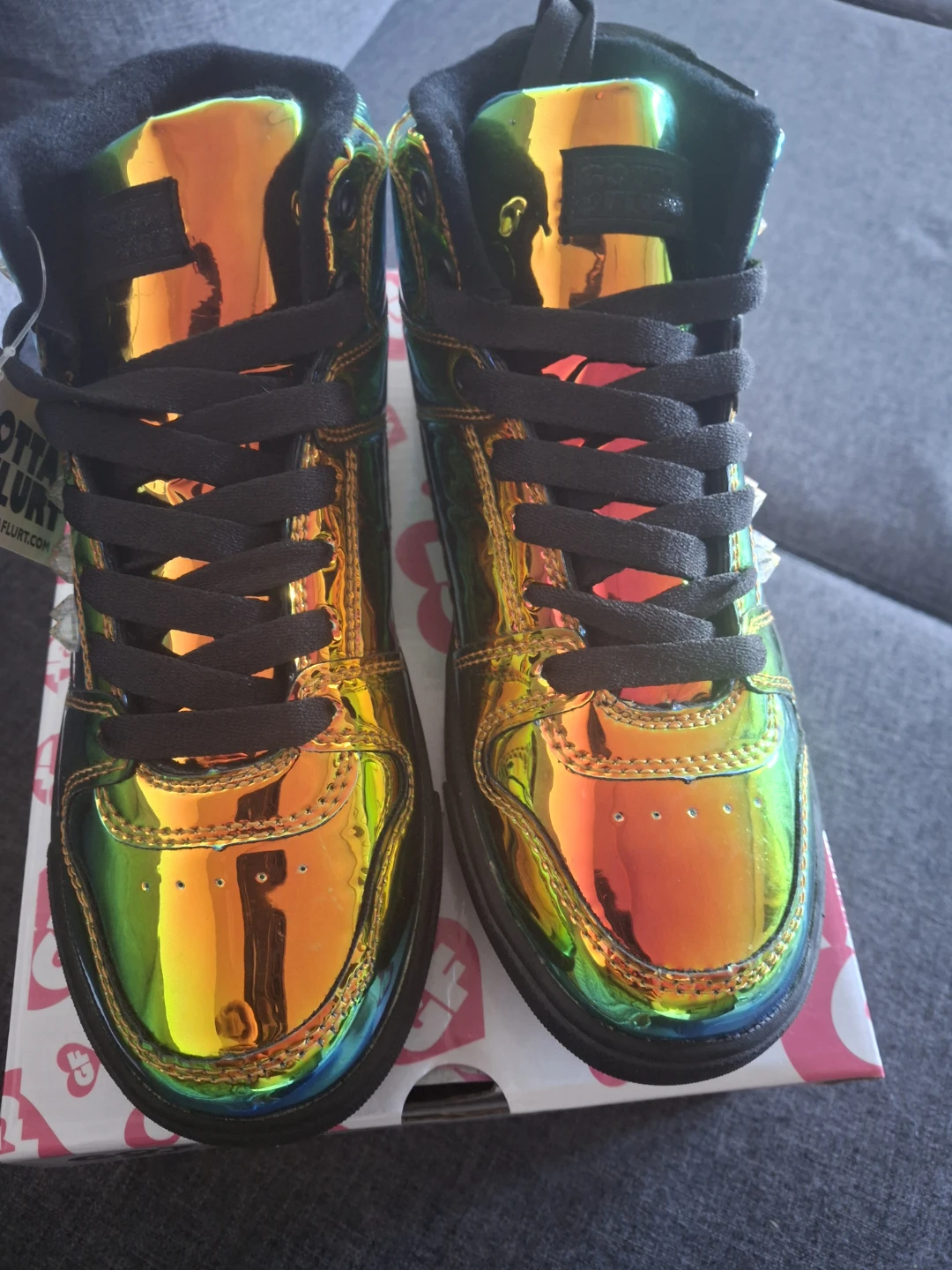 Gotta Flurt Iridescent High-Top Sneakers 🏈 - photo 5