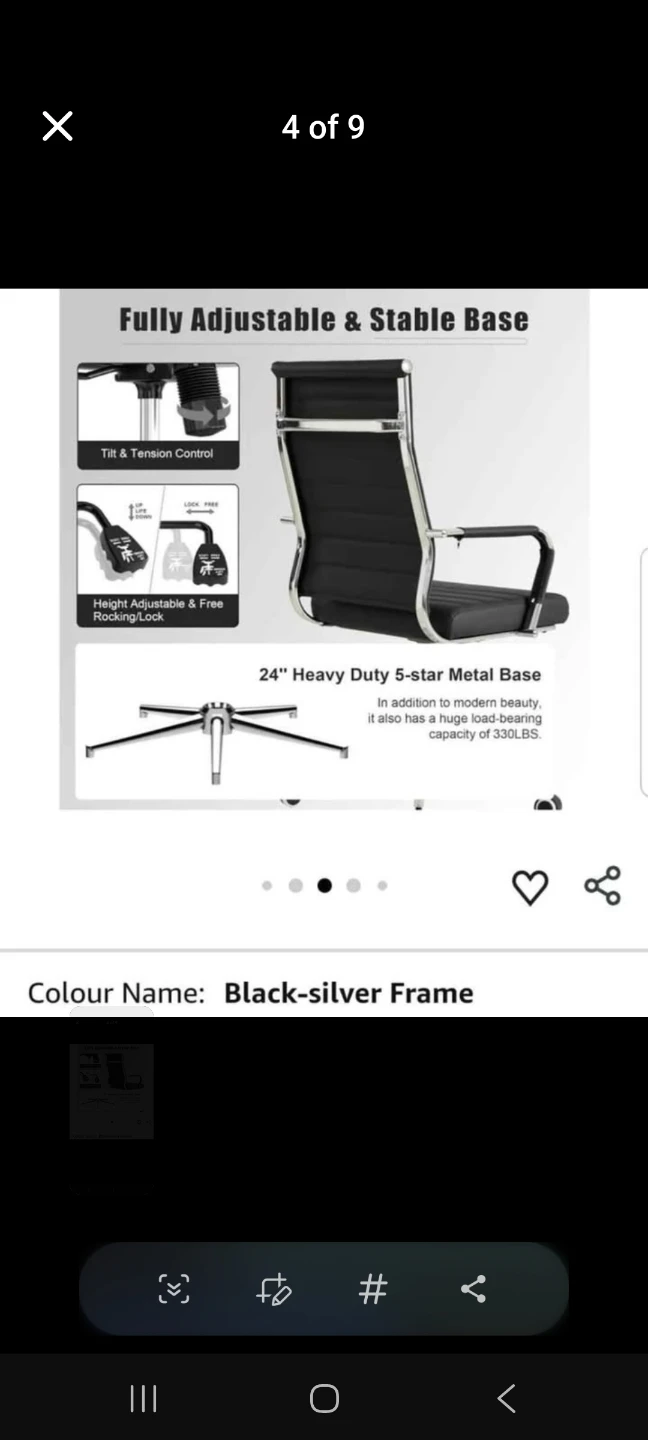 Okeysen Ergonomic Ribbed Office Chair - Black - photo 5