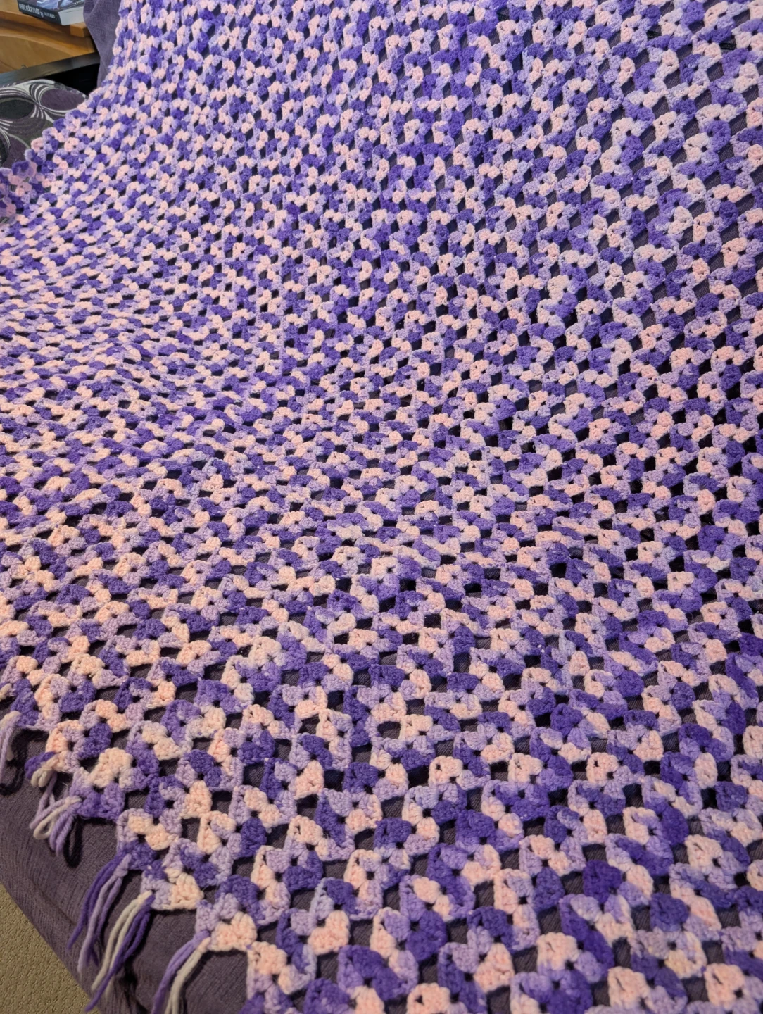Crocheted blanket, vintage - photo 3