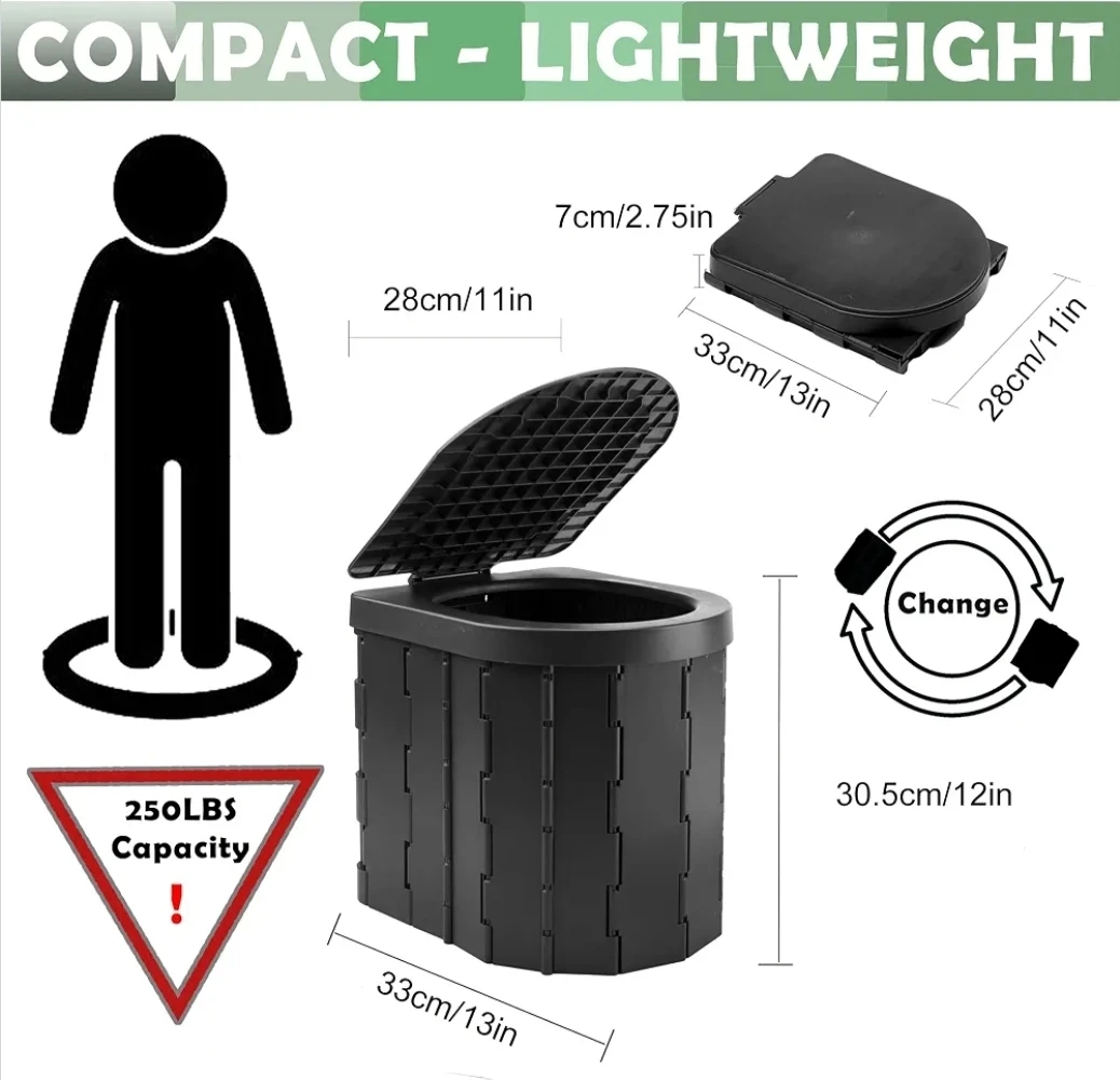 Portable Foldable Camping Toilet - photo 3