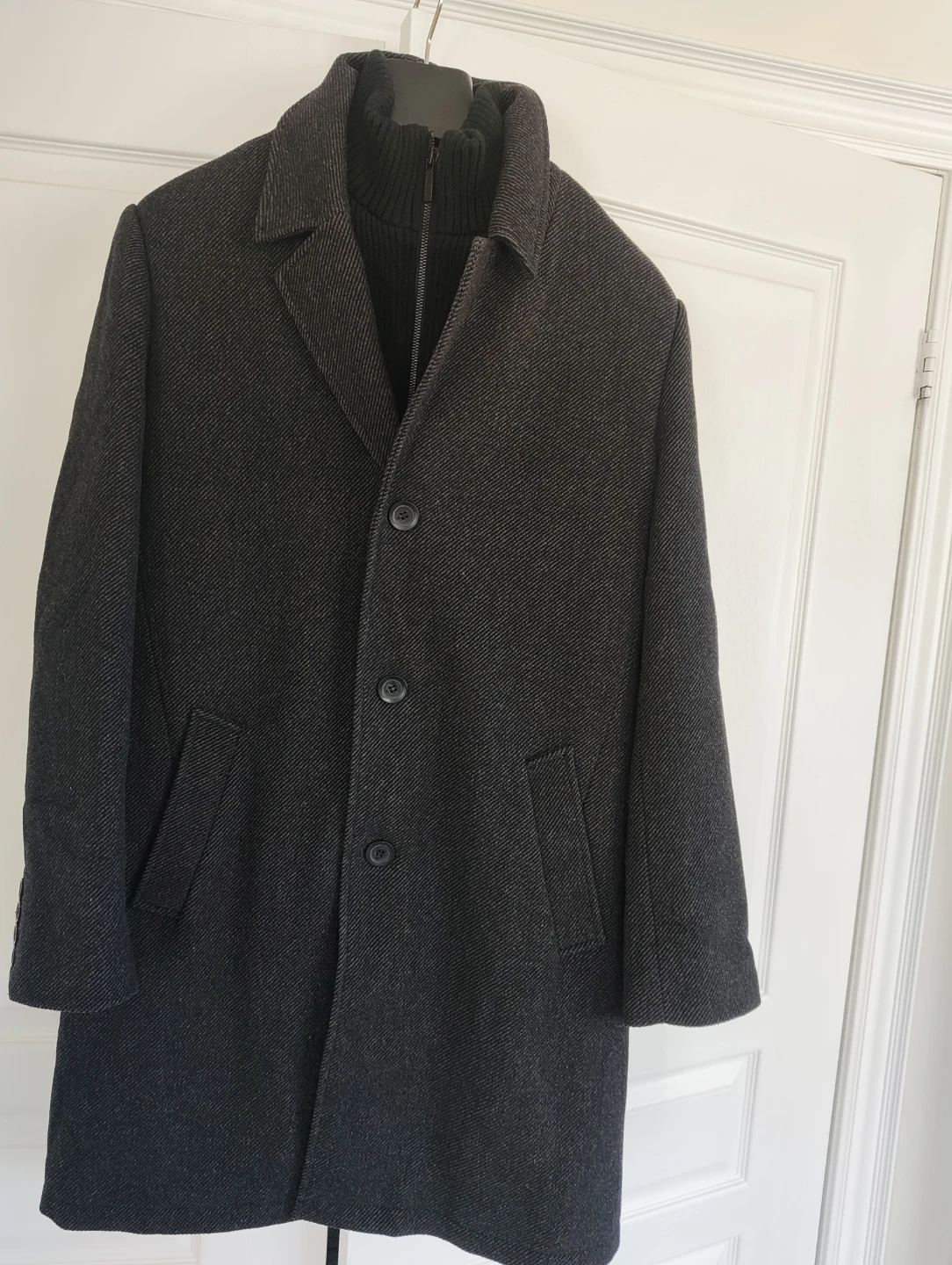 Kenneth Cole Men's Charcoal Wool-Blend Coat