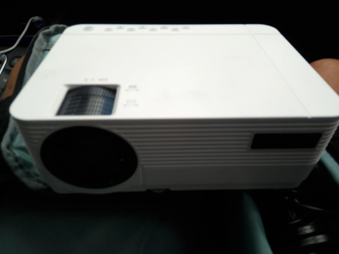 White Portable Multimedia Projector with Carrying Case