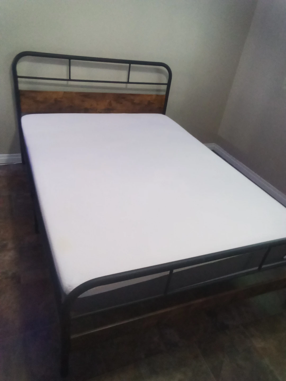 Metal and Wood Double Bed Frame - photo 3