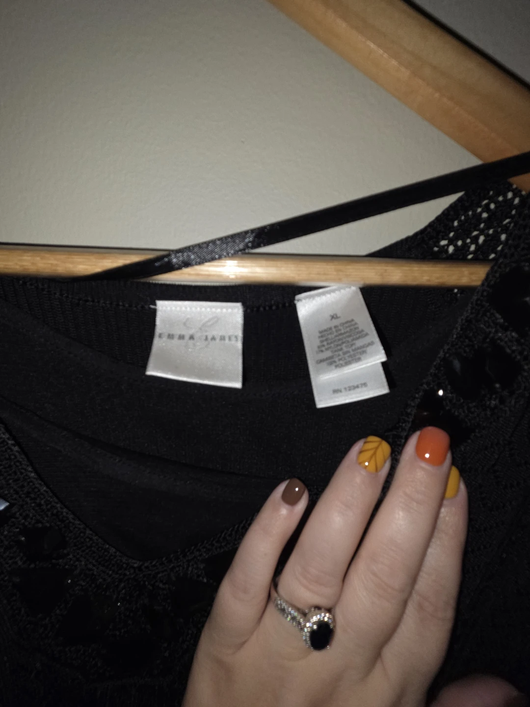 Emma James Black Knit Top Size XL - photo 2