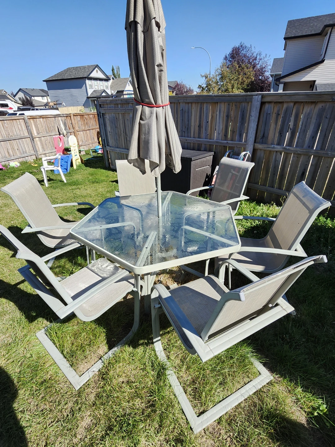 Patio Dining Set with Umbrella