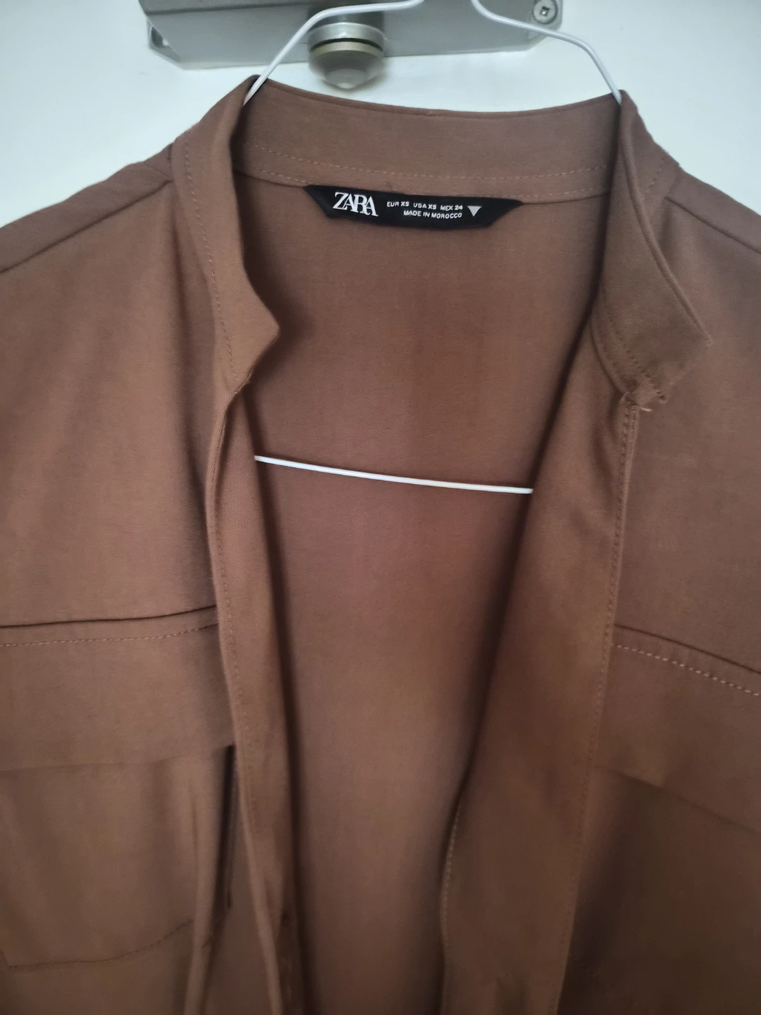 ZARA Brown Button-Up Midi Dress Xs or XXS - photo 3