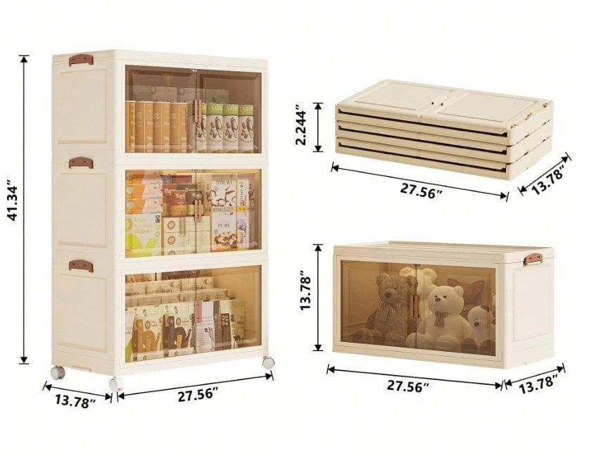 3-Tier Stackable Storage Organizer with Wheels - photo 3