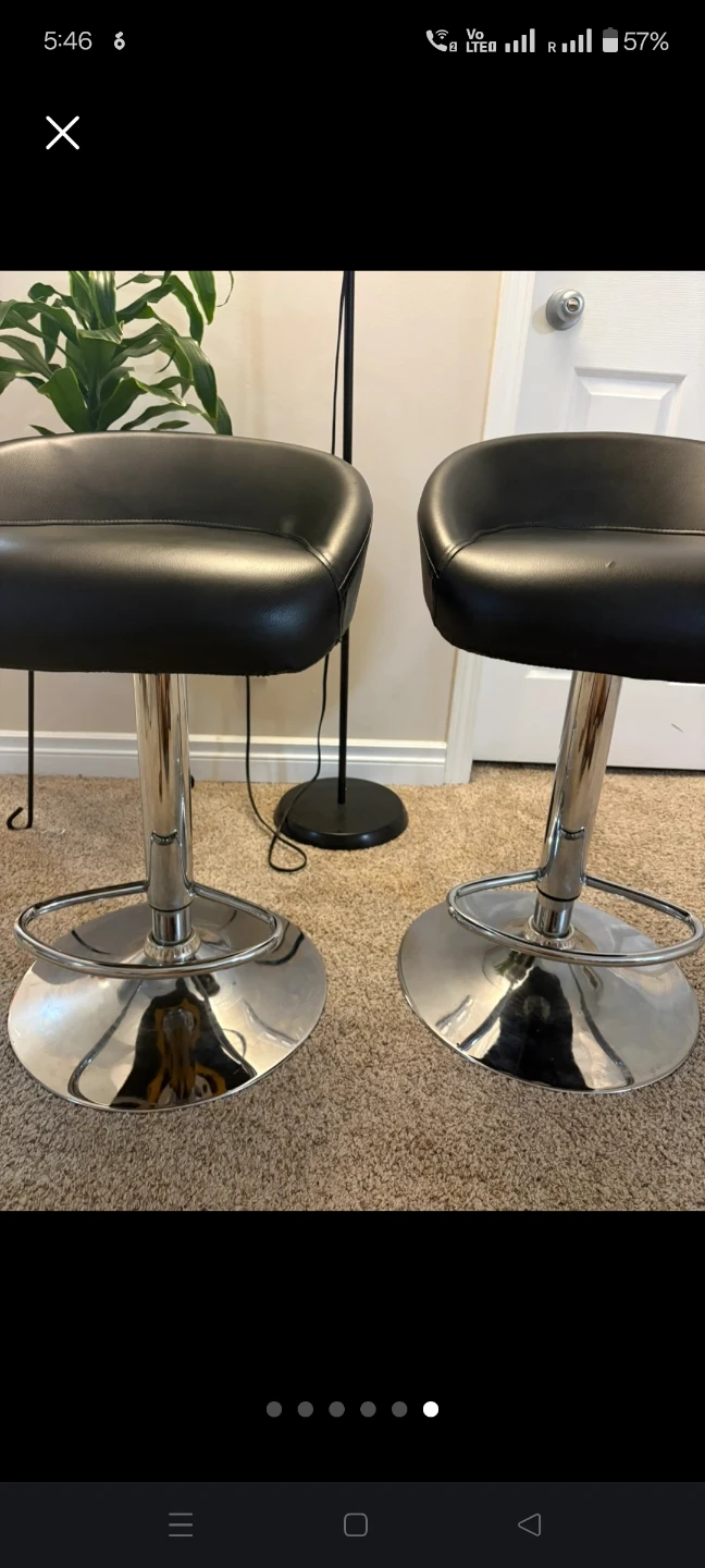 Pair of Black Swivel bar stools - photo 5