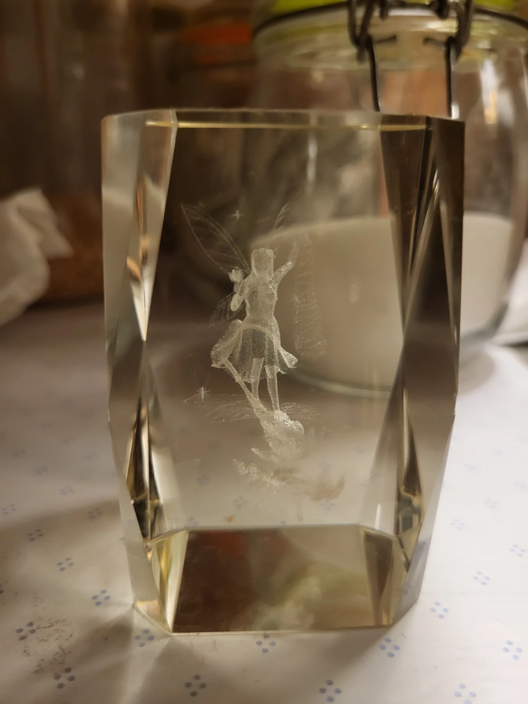 🏈 Fairy 3D Laser-Etched Crystal Ornament - photo 3