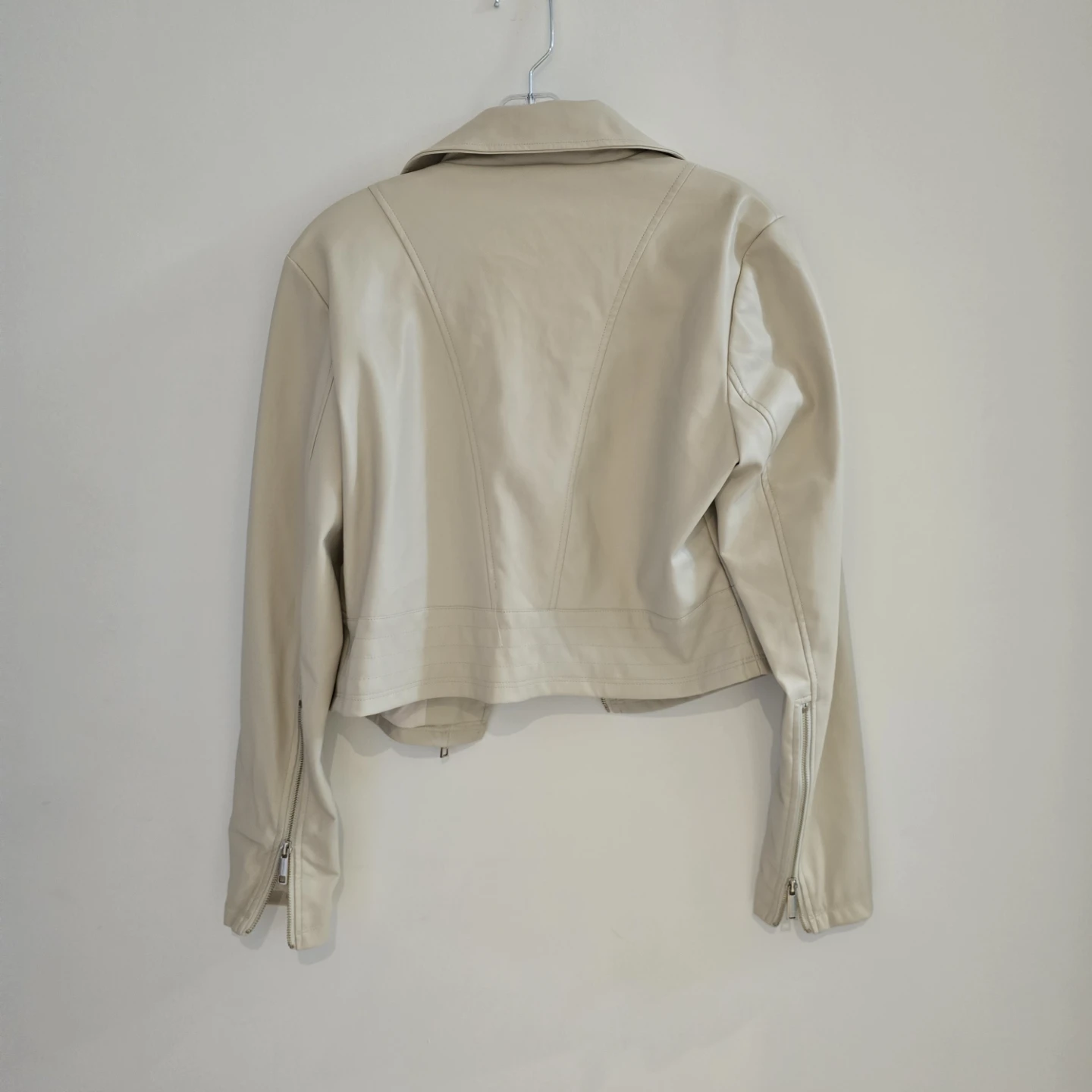 Rino & Pelle Off-White Faux Leather Jacket - Size 40 - photo 2