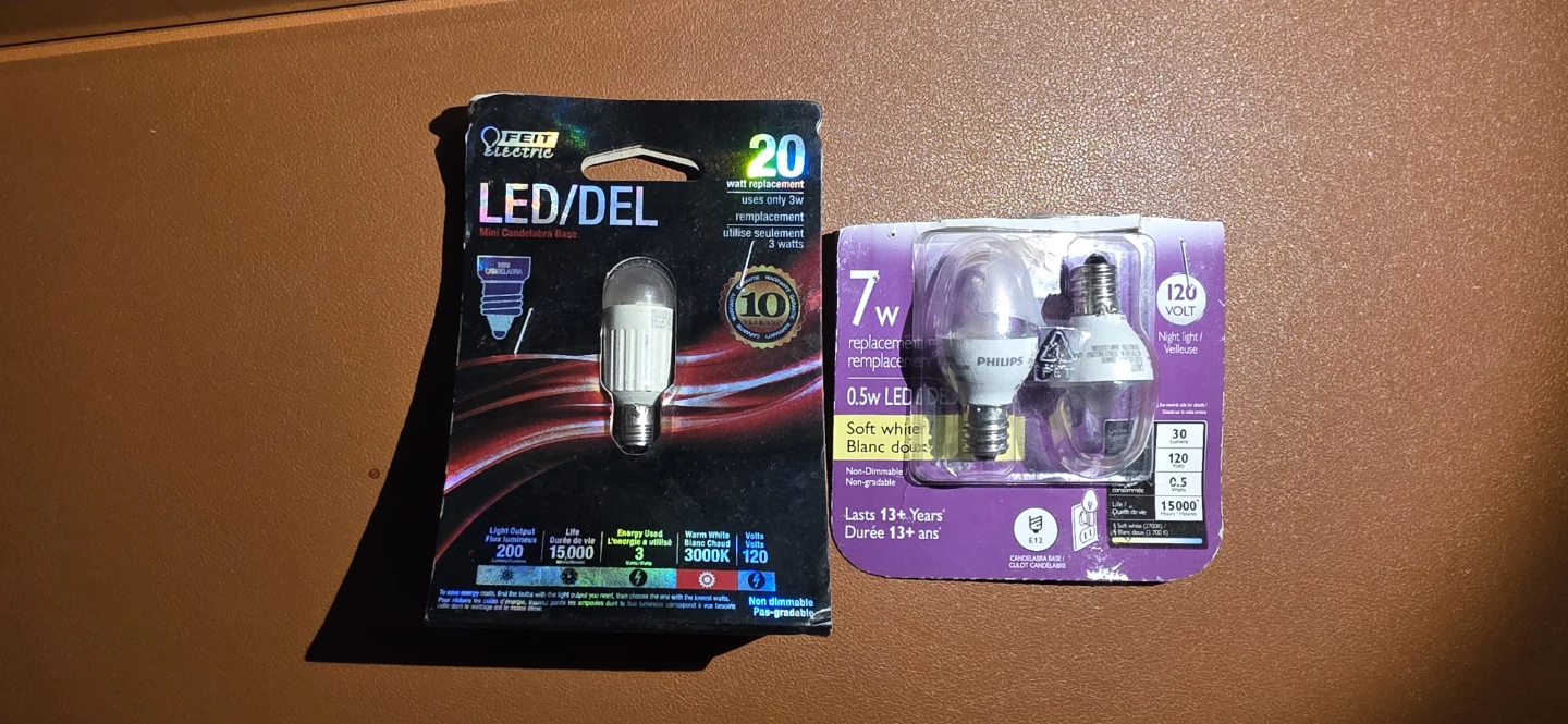 Feit Electric and Philips LED Candelabra Light Bulbs