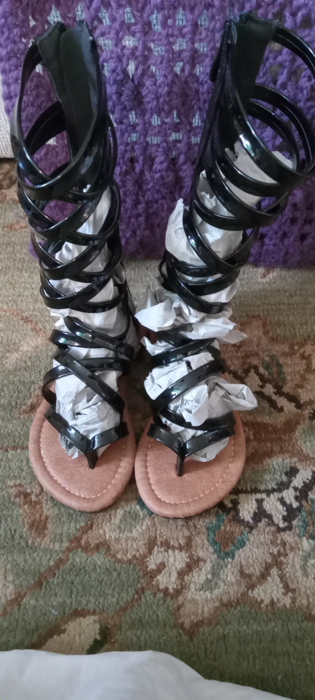 Black Gladiator Sandals - photo 2