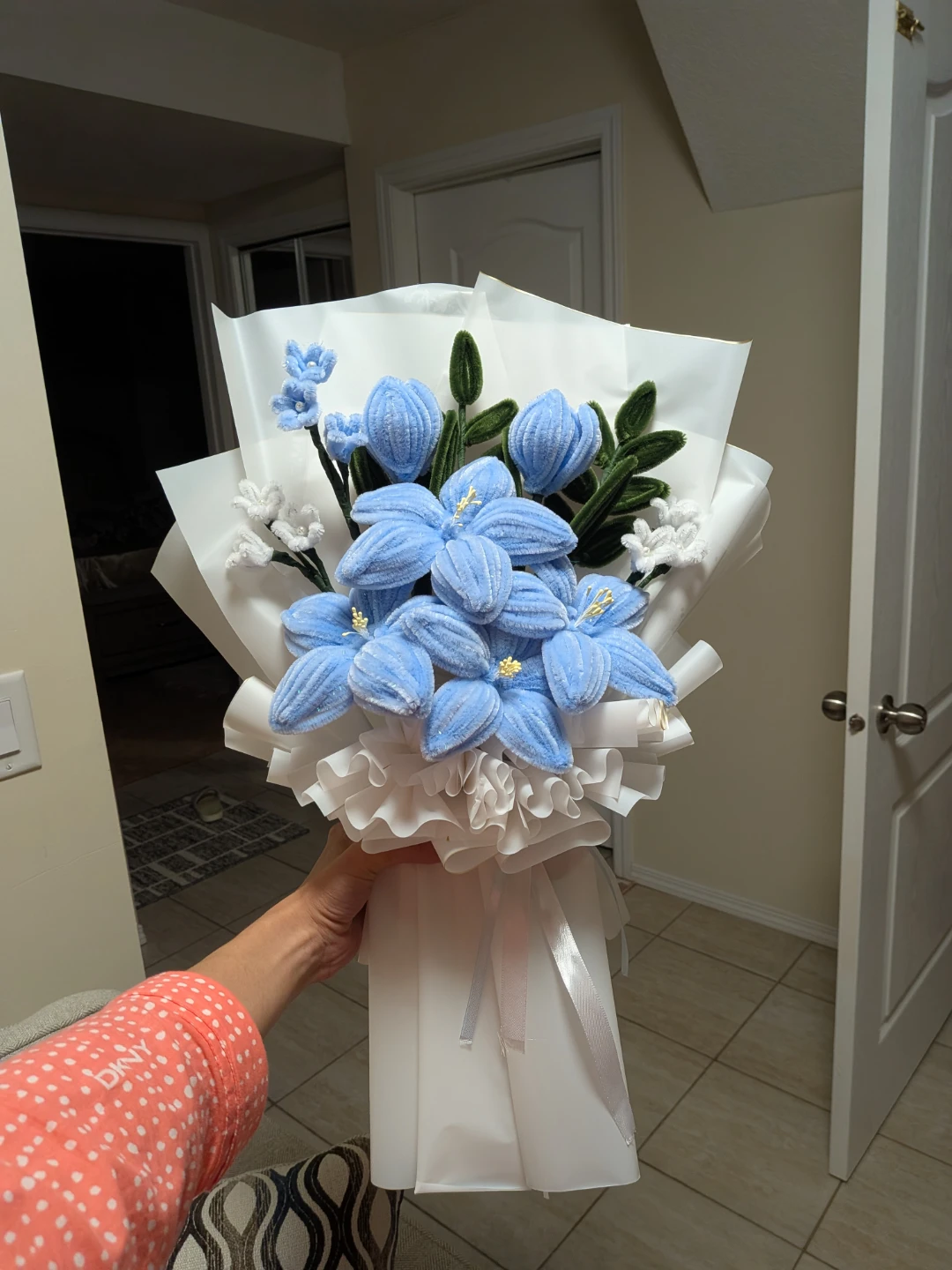 Nush Handmade Blue Pipe Cleaner Flower Bouquet - photo 2