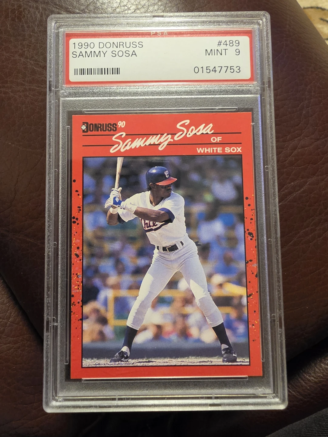 1990 Donruss Sammy Sosa Baseball Card PSA 9