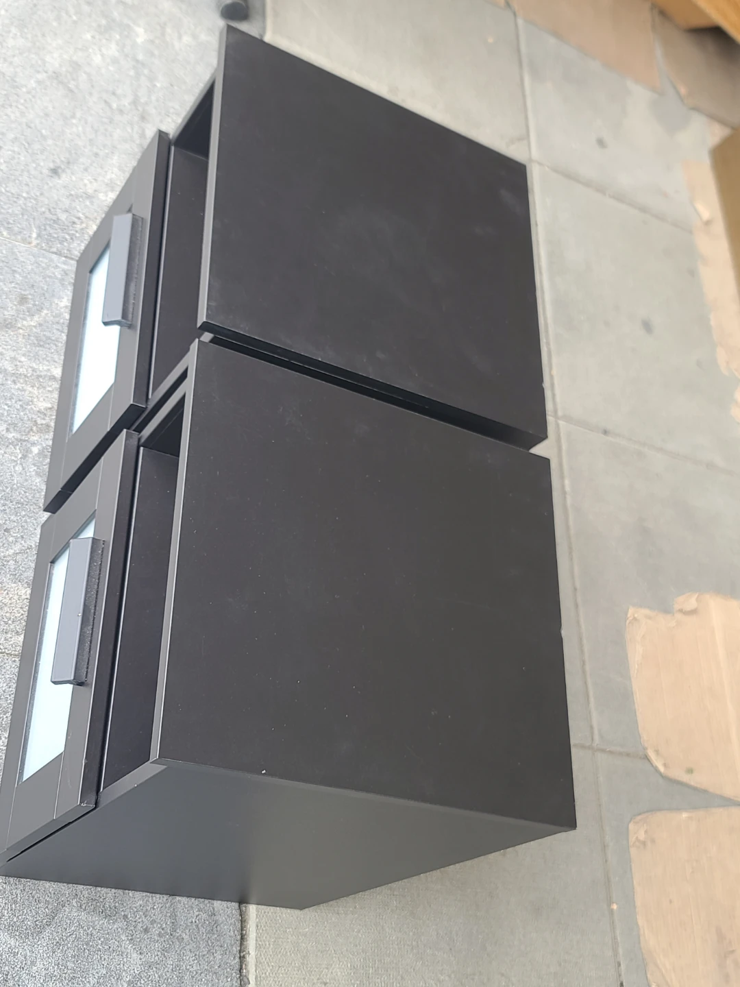 Pair of IKEA BRIMNES Black Nightstands – Frosted Glass Drawer - photo 3