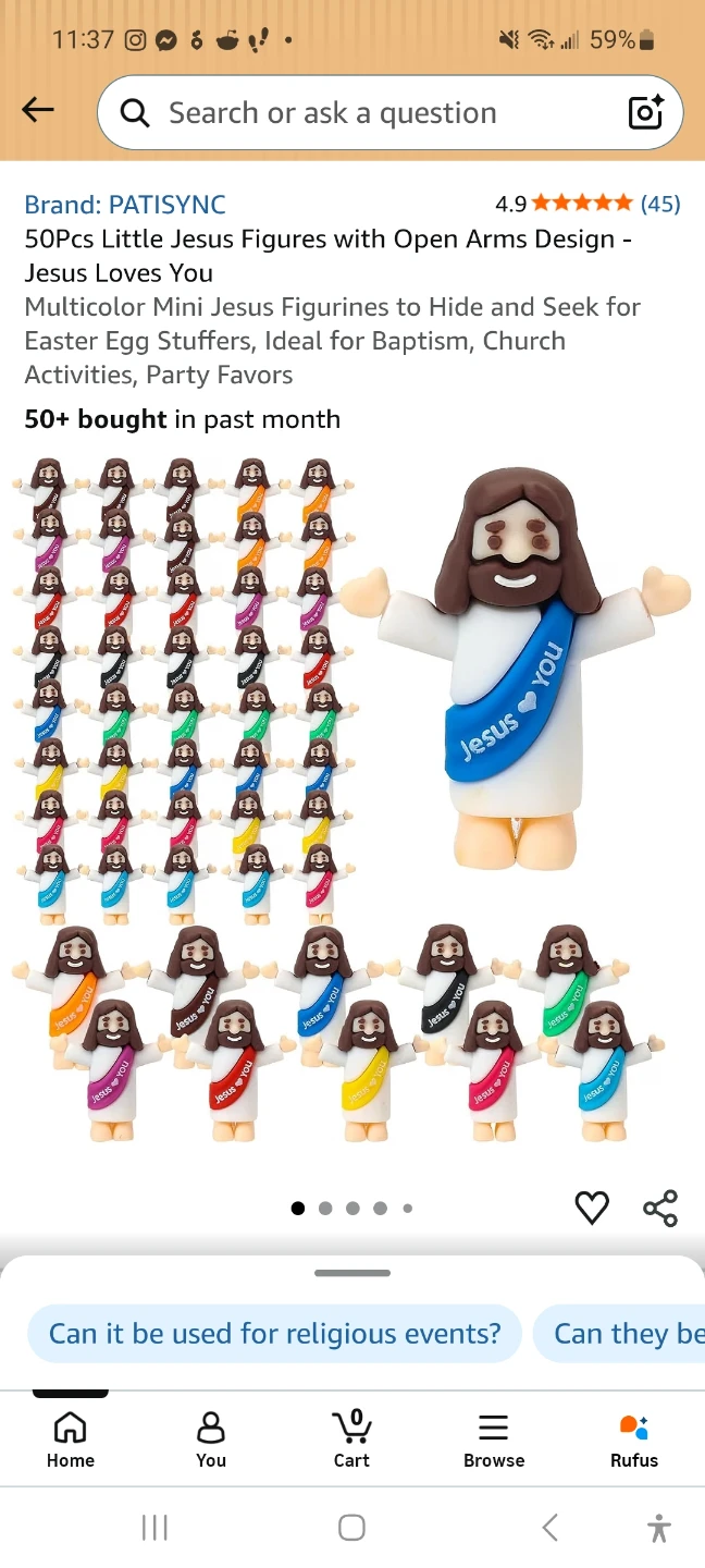 50 Pcs Mini Jesus Figurines - blank  sash
