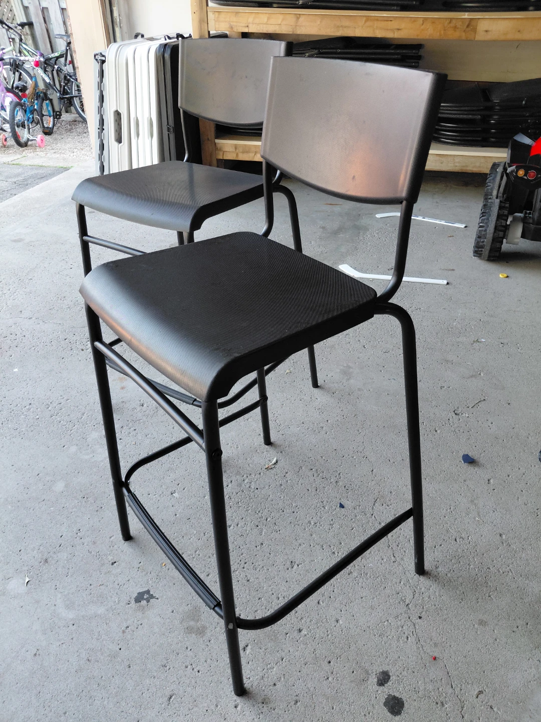 Pair of Black Bar Stools