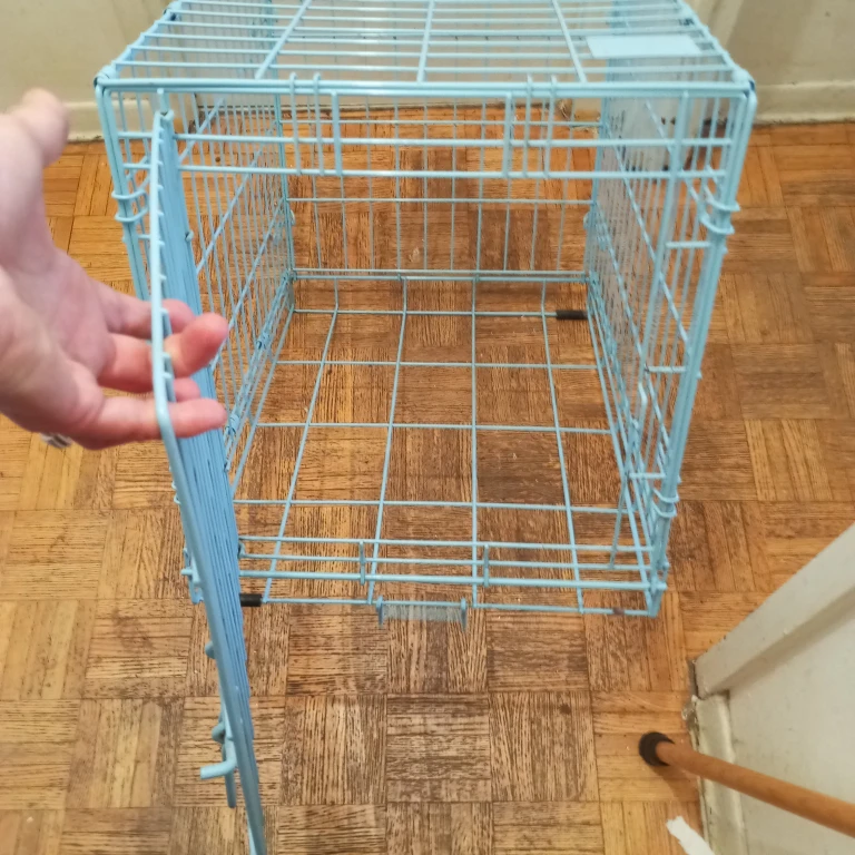 Light blue metal pet crate - photo 3