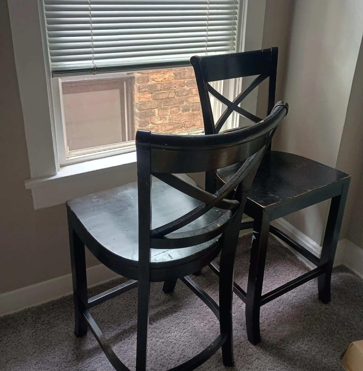 Black Bar Stool with Cross Back