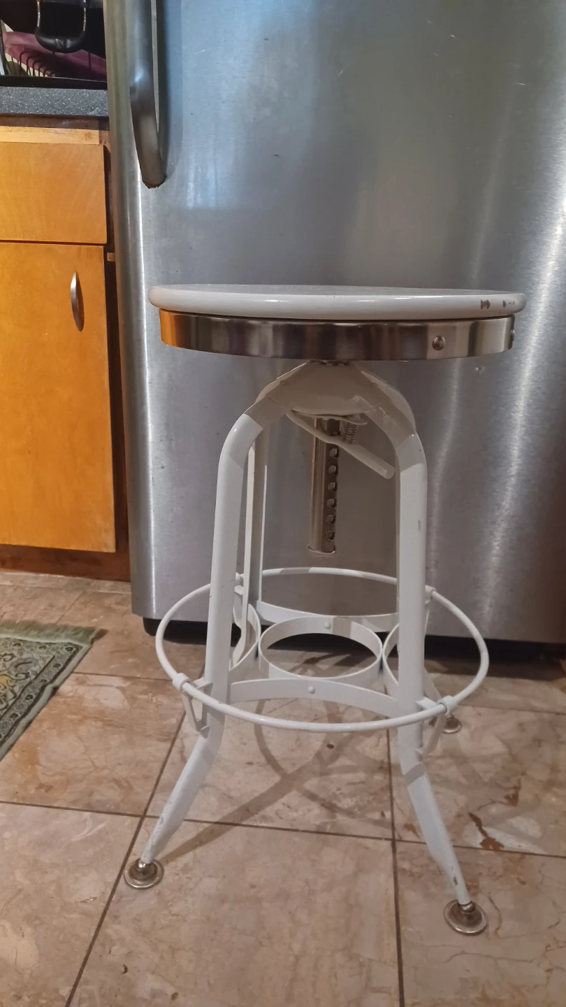 Counter Barstool Rotary  - White