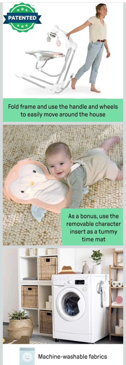 Ingenuity InLighten 5-Speed Baby Swing - Swivel Infant Seat - photo 5
