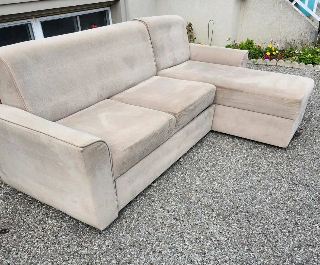 Beige Sectional Sofa bed with Chaise - photo 3