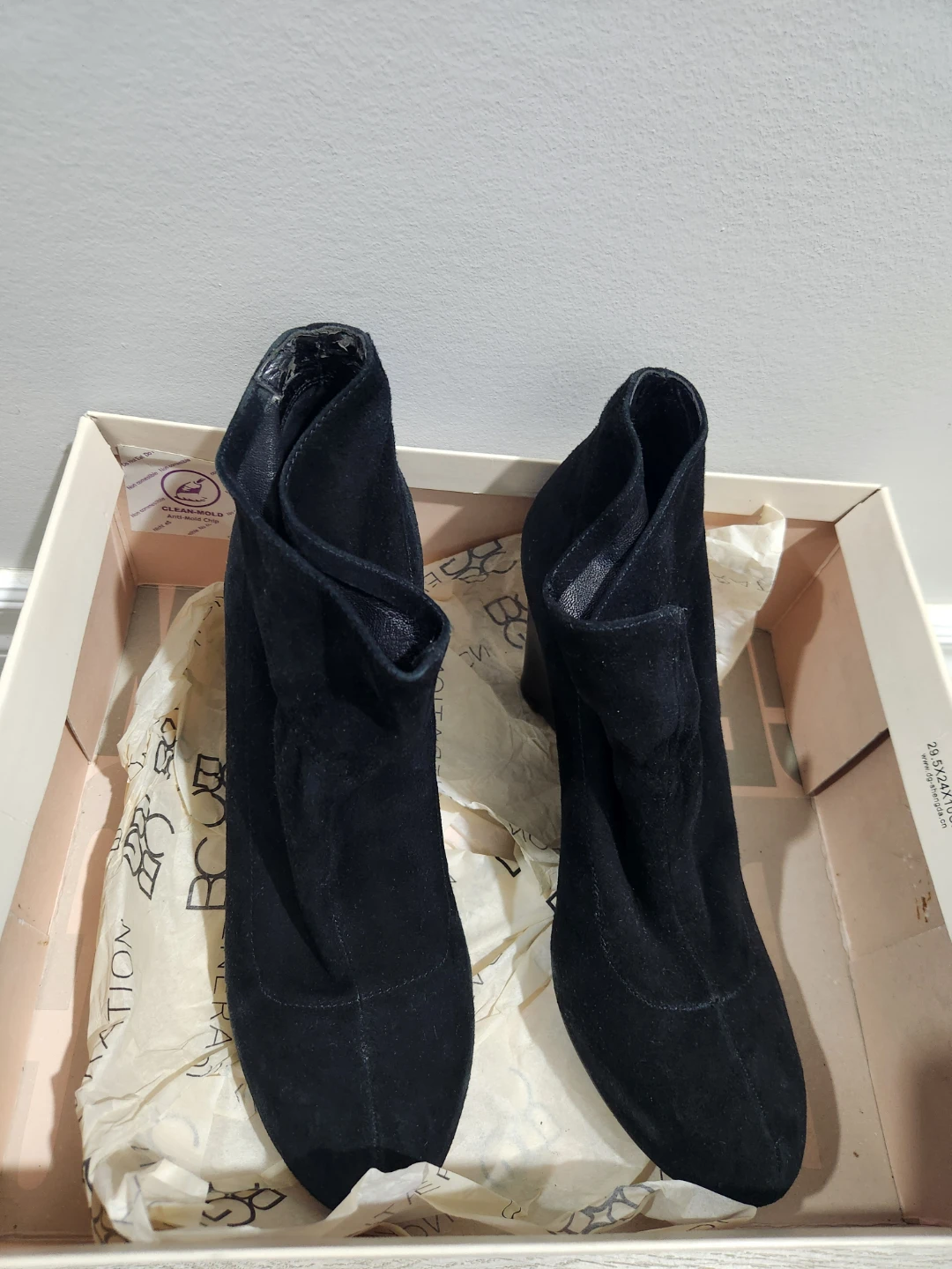 BCBGGeneration Black Suede Wedge Ankle Boots - photo 3