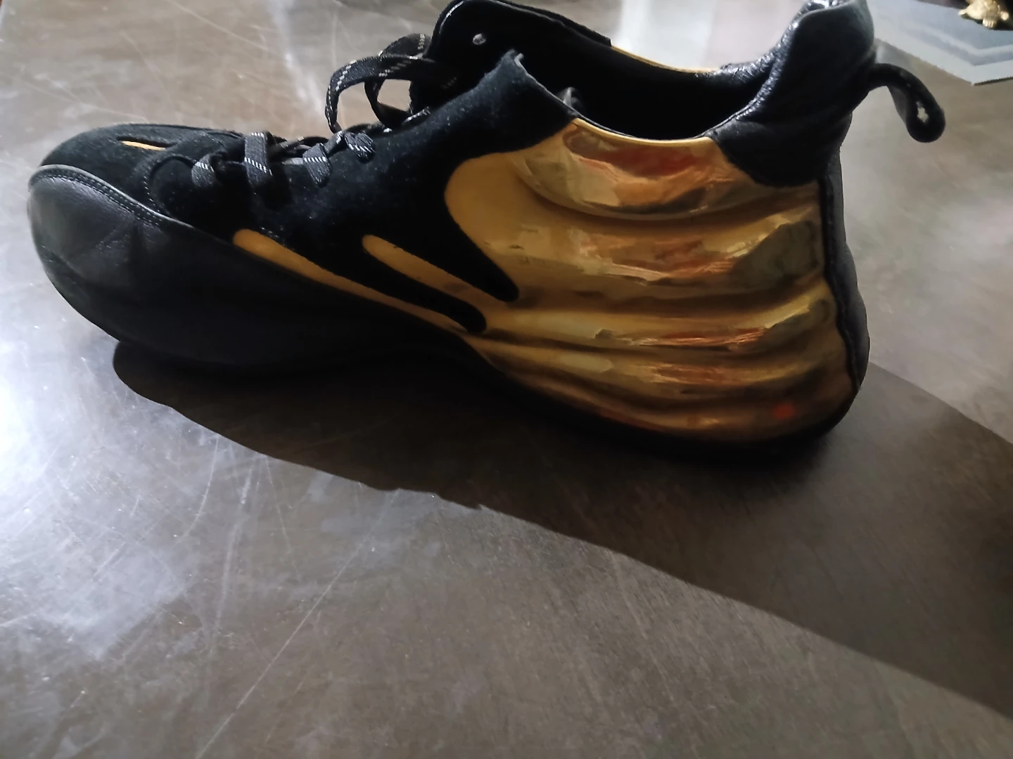 Black and Gold Athletic Shoes
