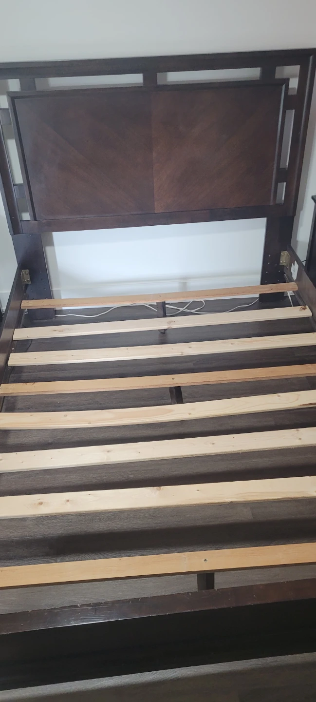 Queen Size Dark Wood Bed Frame