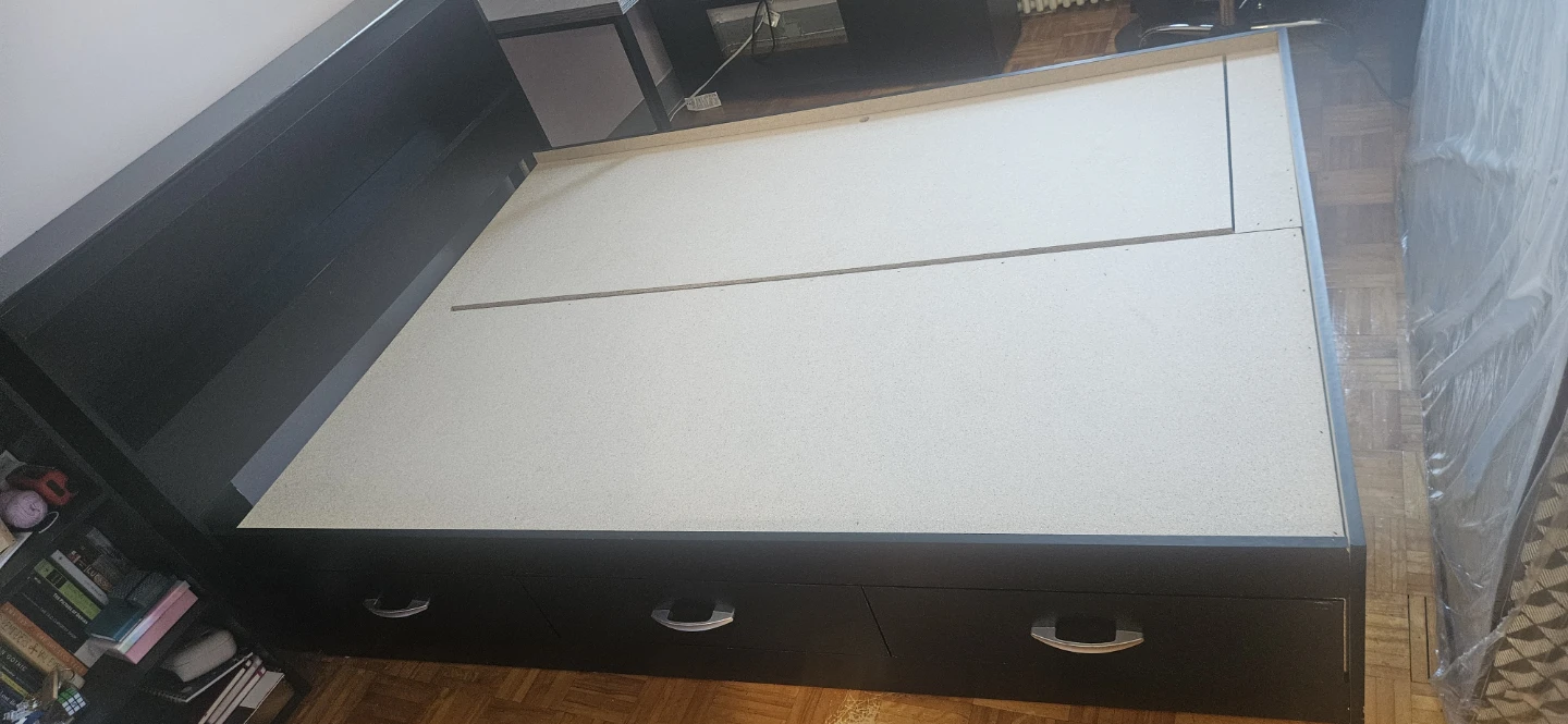 FREE Dark Brown Double Bed Frame with Mattress - photo 5
