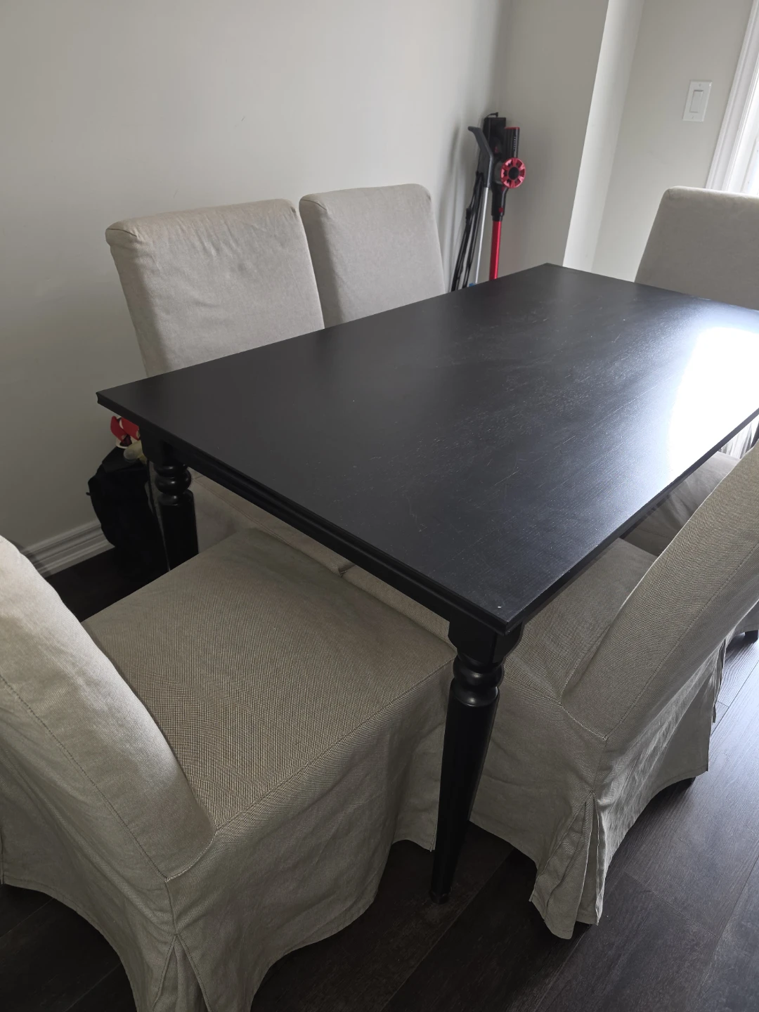 IKEA ROSENTORP Black Extendable Dining Table - photo 2