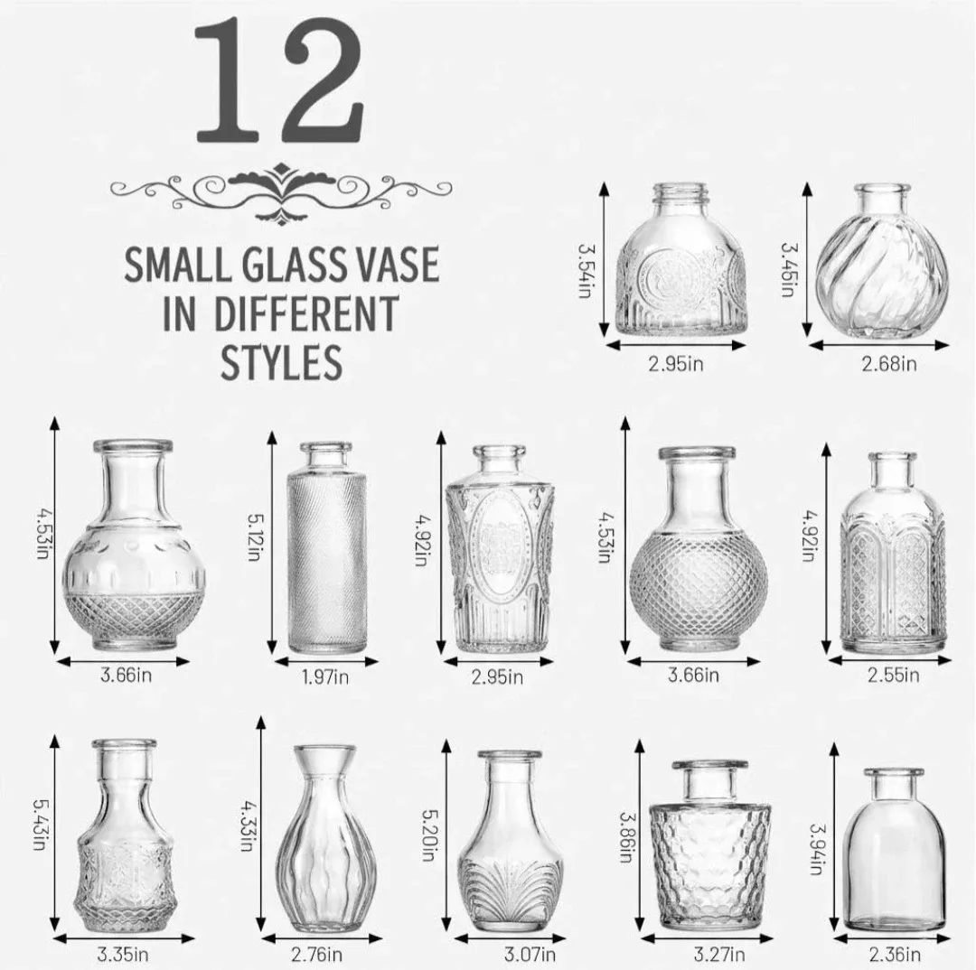 Set of 12 Small Decorative Glass Vases - photo 2