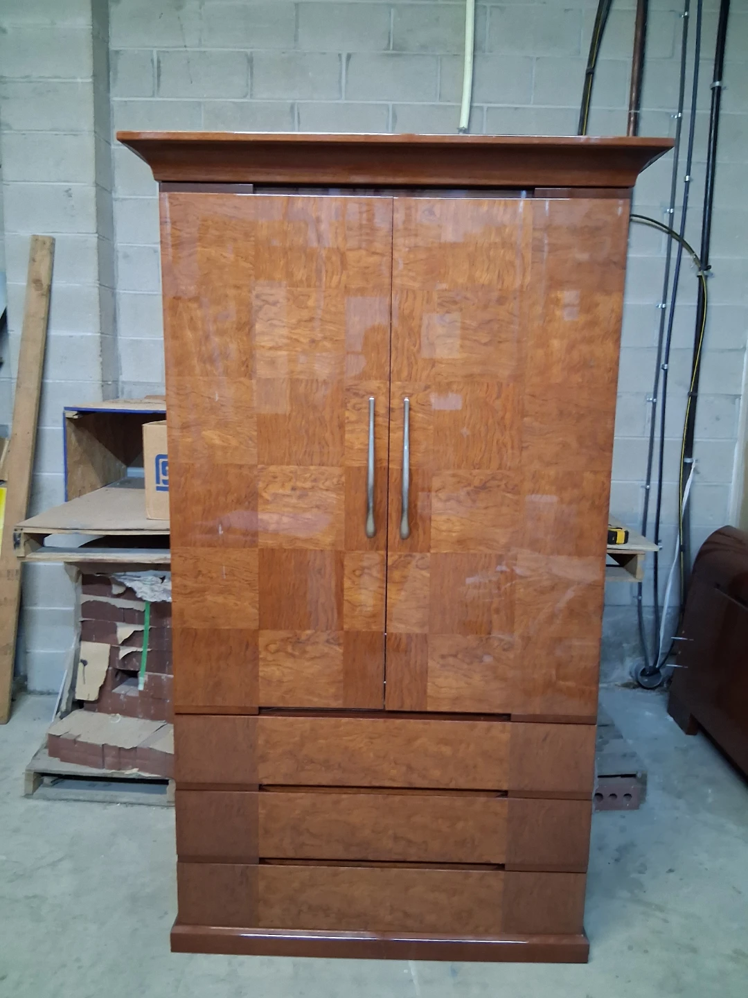 Wooden Armoire with Internal Drawers