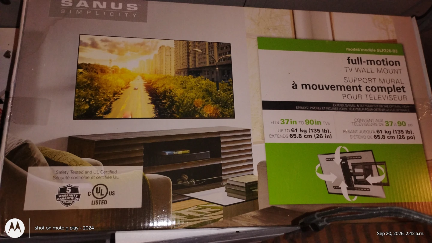 Sanus Simplicity Full-Motion TV Wall Mount SLF226-B3 - photo 2