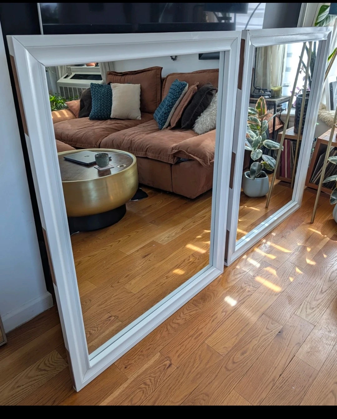 White framed large statement mirrors - photo 5