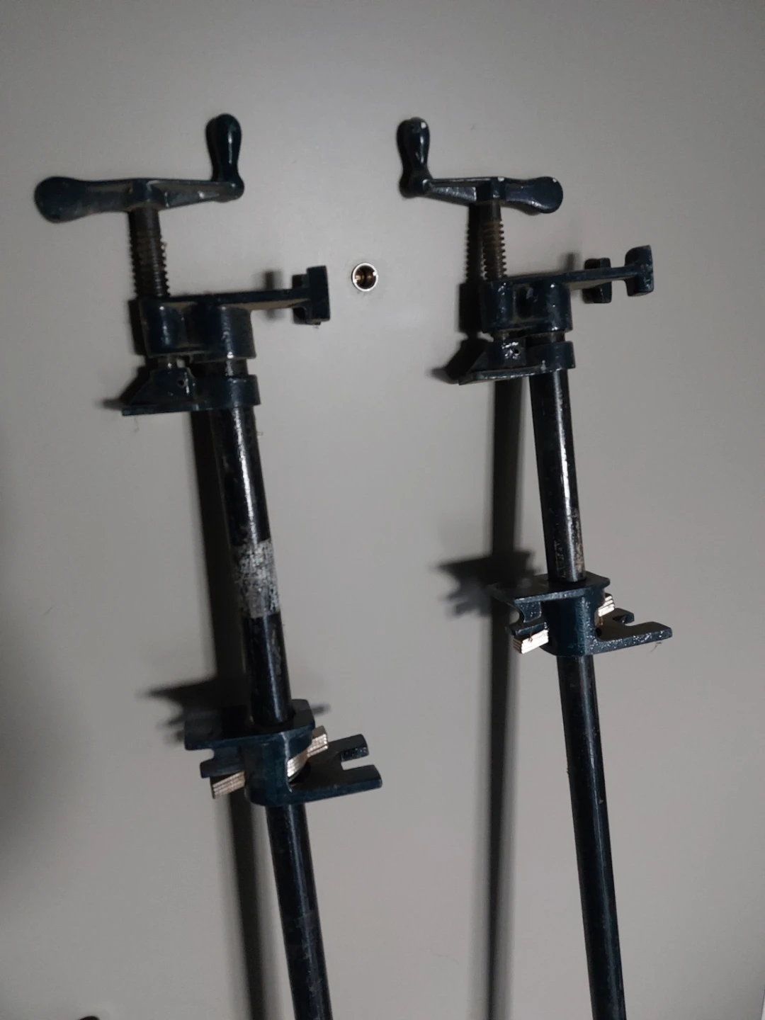 Two Long Metal Pipe Clamps