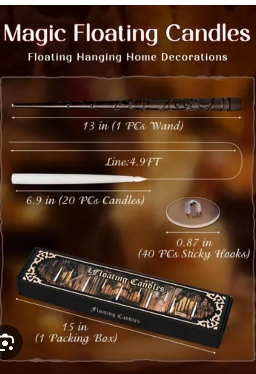 Harry Potter Hogwarts   floating Candles + Wand &  Banners🏈 - photo 2