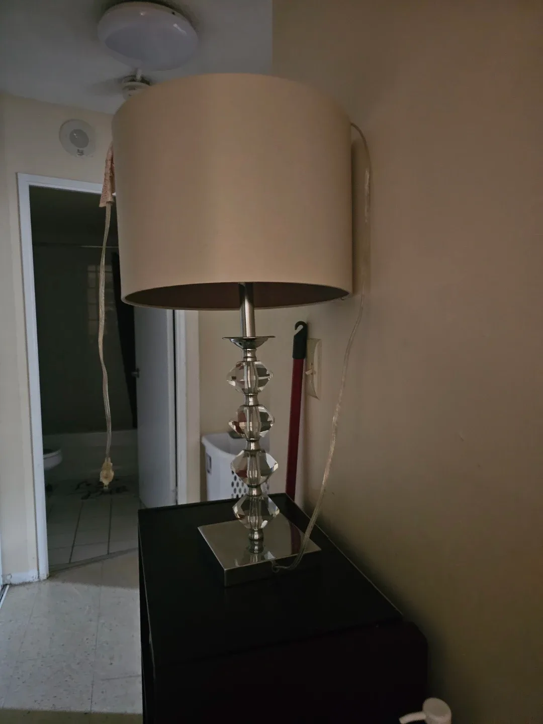 Crystal and Chrome Table Lamp