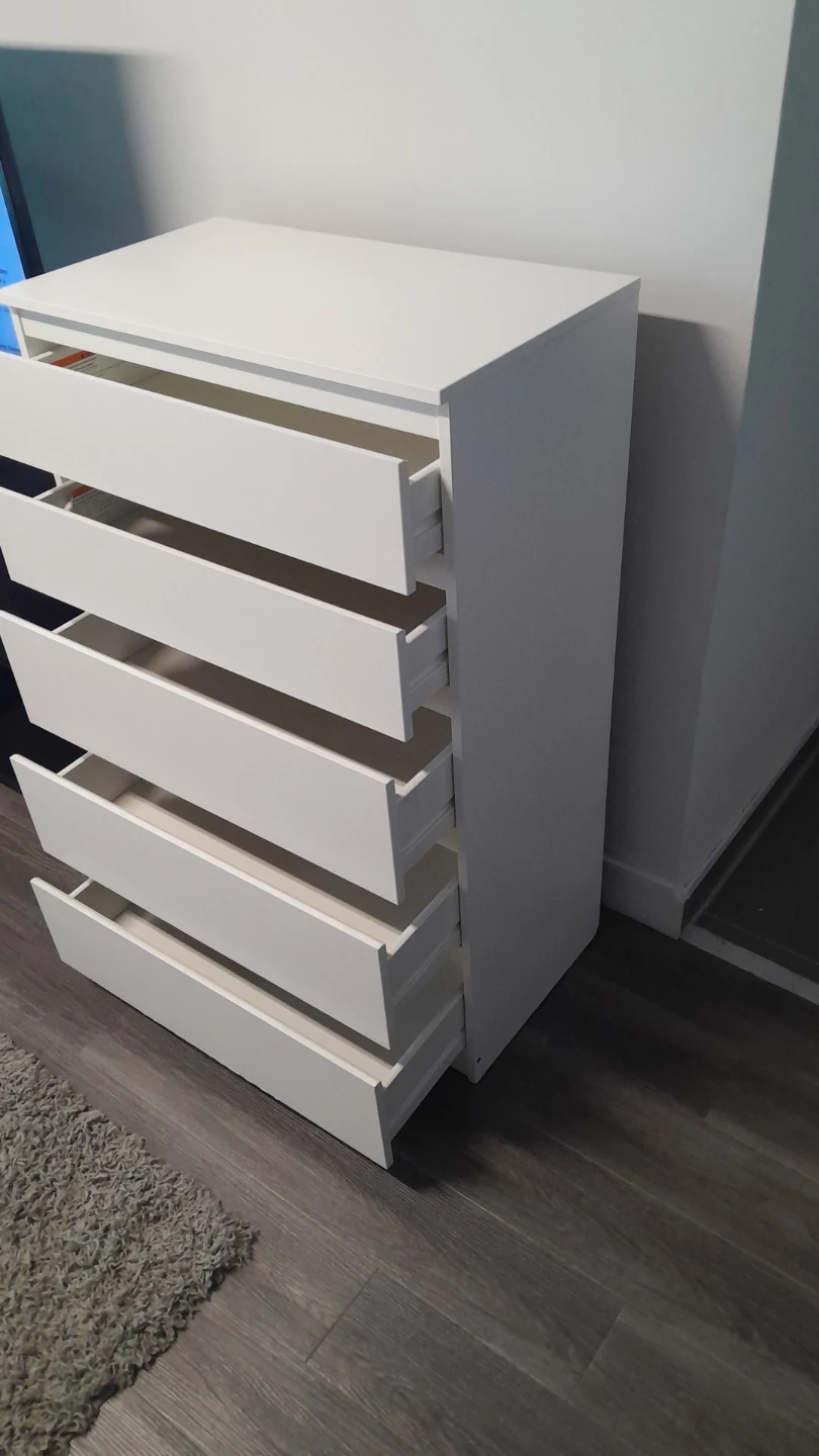 IKEA Malm 5-Drawer Chest, White - photo 4
