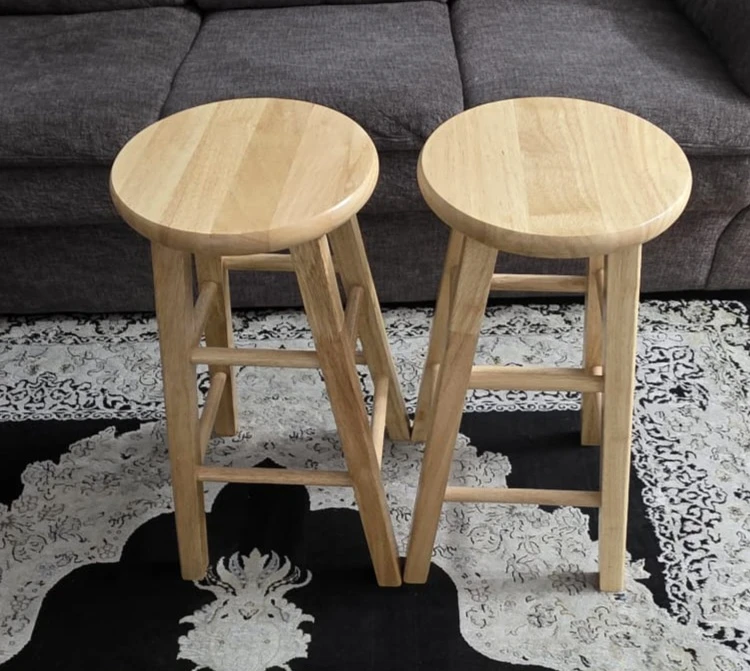 Two Wooden Bar Stools - photo 3