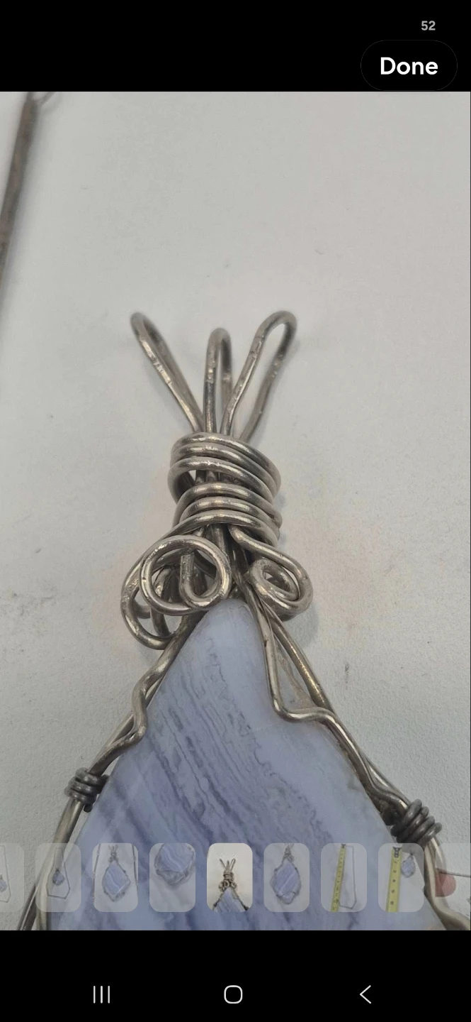Natural Blue Lace Agate Pendant with Sterling Silver Necklace - photo 5