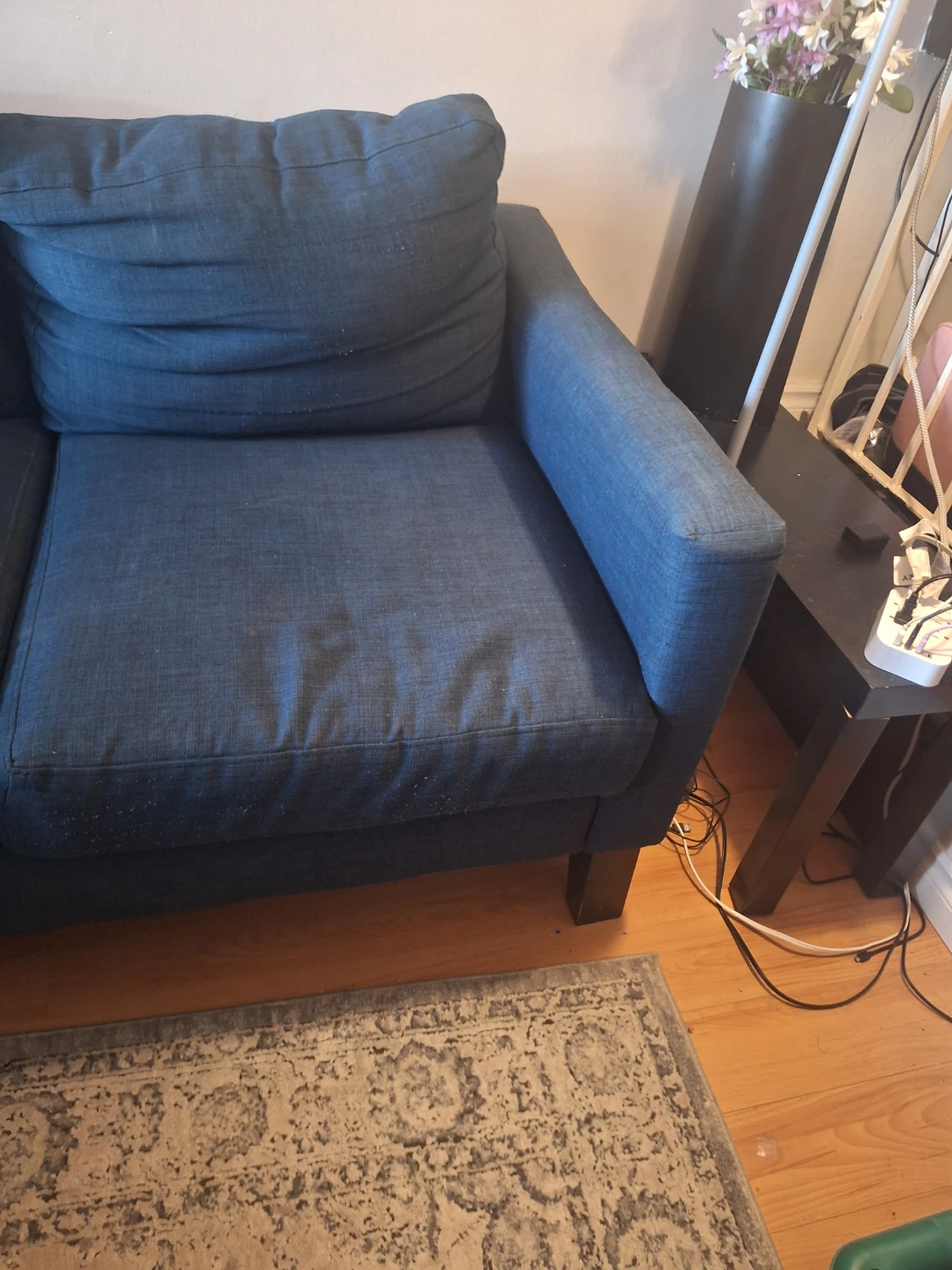 3 Seater & 2 Seater Blue Fabric Sofa Set FREE - photo 4