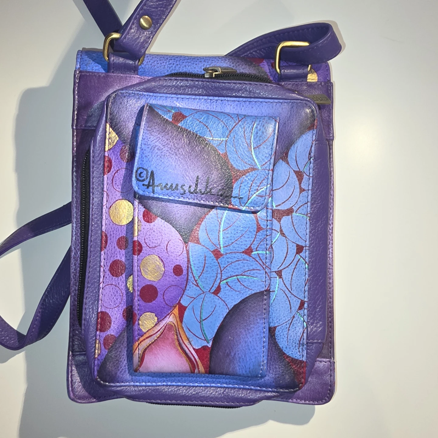 Anuschka Hand-Painted Leather Crossbody Bag - photo 2